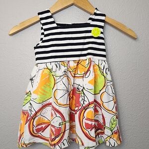 Striped‎ and Citrus Print Dress